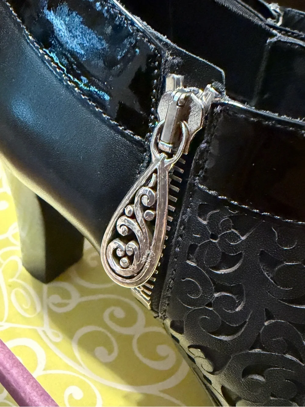 Brighton ‘Rhythm’ Black Cut-Out Leather Ankle Booties